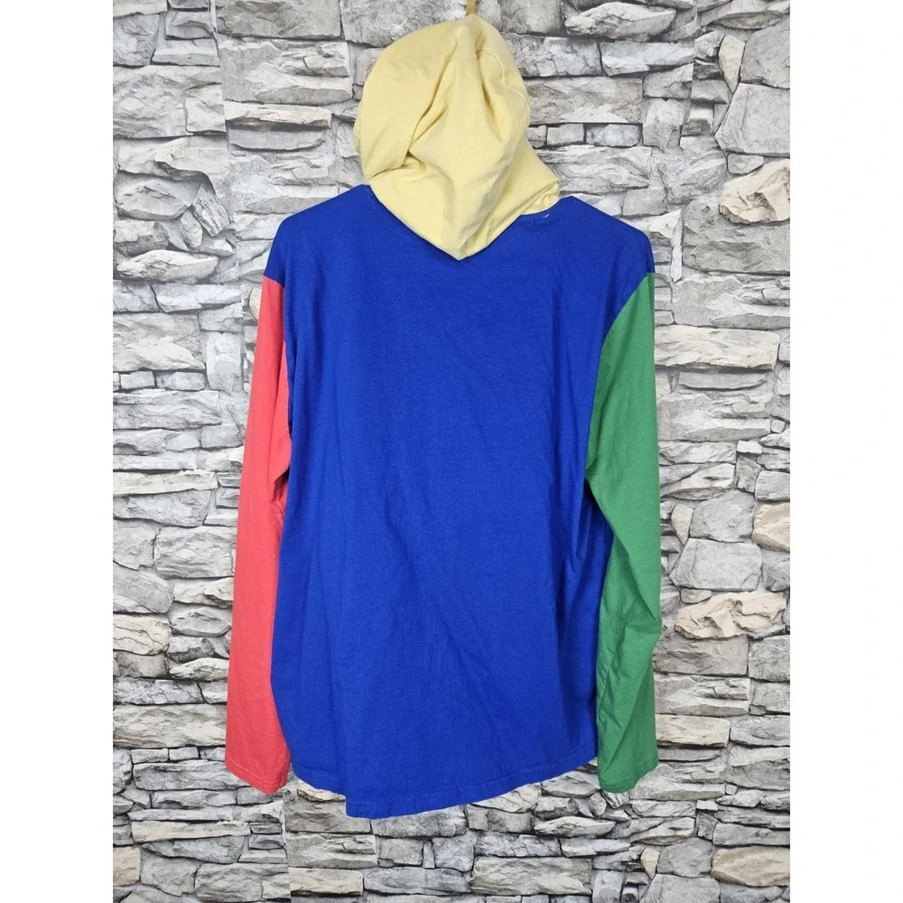 Polo Ralph Lauren Men's Long Sleeve Hooded Color Block Shirt Large